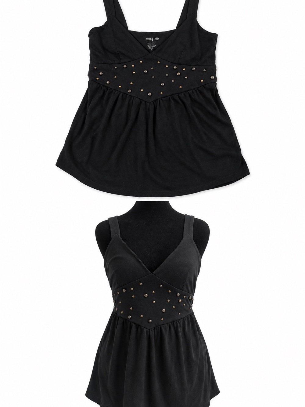 Mossimo Supply Co. Black Studded Empire-Waist Camisole